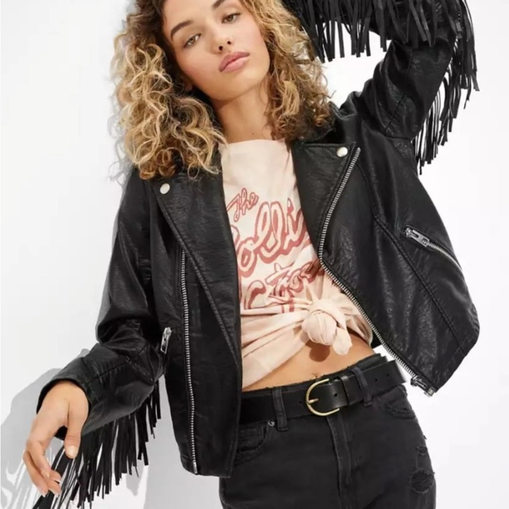 AE Fringe Leather Jacket